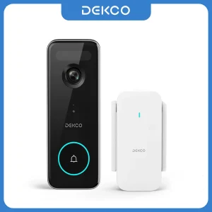 Dekco 5MP Ultra HD 2.4/5G WiFi Videocitofono Campanello Telecamera esterna Rilevazione movimento PIR Audio bidirezionale Campanello per porta wireless Supporto Alex