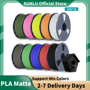 SUNLU PLA Matte 10KG1.75mm ±0.03mm 1KG/2.2LBS Filamento stampante 3D PLA Alta trasparenza Veloce 2-7 giorni Consegna RoHS Alcance