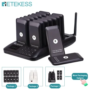 RETEKESS TD157 Sistema di Chiamata Wireless per Ristoranti, Ricevitori Beeper per Food Truck, Fast Food, Caffè e Bar