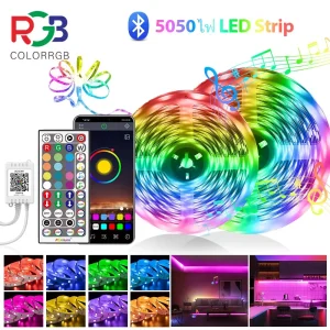 Strisce luminose a LED Strisce luminose intelligenti con controllo app Luci a LED RGB per camera da letto, sincronizzazione musicale che cambia colore