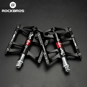 ROCKBROS Mountain Bike pedali per bicicletta ciclismo ultraleggero in lega di alluminio 4 cuscinetti pedali MTB pedali per bici Bicicleta Flat BMX