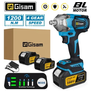 Avvitatore a Impulsi Elettrico Brushless 1200N.M, Avvitatore Elettrico Senza Fili 1/2 Pollice, Utensile Elettrico a Batteria Li-Ion per Batterie Makita 18V