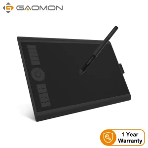 GAOMON M10K PRO Tavoletta grafica digitale artistica da 10 x 6,25 pollici per disegno, supporta la funzione di inclinazione e radiale con 10 tasti di scelta rapida