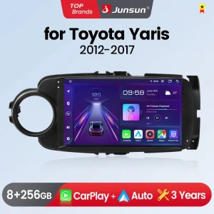 Junsun Wireless CarPlay Android Auto Car Radio per Toyota Yaris 2012 2013 20014 2015-2017 GPS Multimedia 2 din