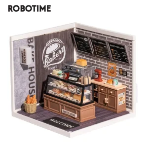 Robotime Rolife 3D Puzzle Kit costruisci la tua panetteria di grano dorato un Set di casa in miniatura fai-da-te affascinante e intricato per bambini adulti