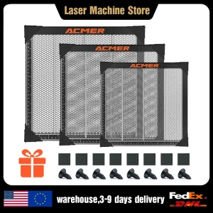 Tavolo di lavoro laser con pannello a nido d’ape ACMER per CO2 CNC P1 10 P2 33W Macchina da taglio per incisore laser 400×400/440x440mm strumenti