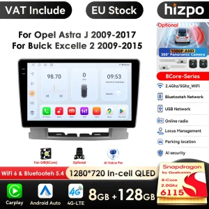 Hizpo Carplay 4G 2Din Android 14 Autoradio per Opel Astra J 2009-2017 Buick Excelle 2 2015 Multimedia Video Lettore Intelligente