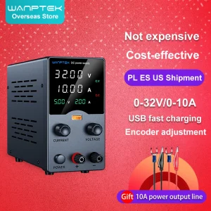 Wanptek lab Alimentatore CC Display di ricarica USB regolabile 30V 10A Alimentatori Regolatore di tensione 60V 5A 120V 3A per la riparazione