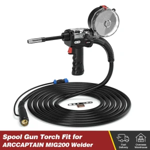 Torcia per pistola a bobina ARCCAPTAIN per saldatura di alluminio 150A Connessione Euro 10FT per saldatrice ARCCAPTAIN MIG200