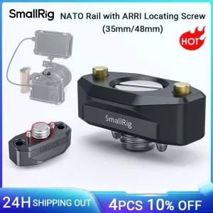 Guida NATO a sgancio rapido SmallRig con vite di posizionamento ARRI 35/48mm per supporti accessori ARRI per gabbia per fotocamera con maniglia NATO-2501
