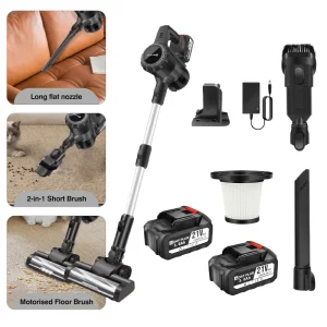 DayPlus Hoover Cordless con display a LED, aspirazione potente, pulizia rapida, per casa/peli di animali domestici/tappeti/pavimenti duri