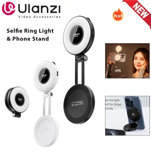 Ulanzi LM19 Telefono cellulare Selfie Luce bicolore tascabile LED Mini lampada ad anello magnetica Fotografia per iPhone 16 15 Apple 14 13 Pro