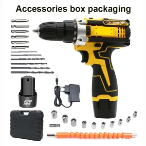 Trapano elettrico al litio Cacciavite elettrico Trapano elettrico a mano Set di utensili elettrici Confezione di scatole di accessori multifunzionali
