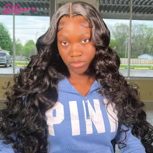 Parrucca frontale in pizzo 13×6 HD con densità 250 Parrucca per capelli umani con onda del corpo 30 40 pollici Parrucca anteriore in pizzo a onda sciolta prepizzicata per le donne nere