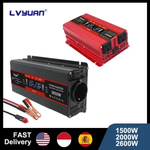 LVYUAN Convertitore di potenza 1500W/2000W/2600W Potenza di picco Display a LED Inversor per auto DC12V AC220V Ad alta efficienza