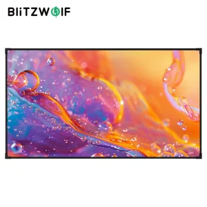 BlitzWolf VS10 Schermo di proiezione a bordo stretto da 100 pollici 4K Home Theater con cornice fissa in cristallo grigio per proiettore laser a focale lungo