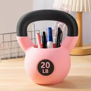 Portapenne Kettlebell Portapenne Tazze per organizer da tavolo Divertenti accessori da scrivania per donne Uomini Adulti Appassionati di fitness
