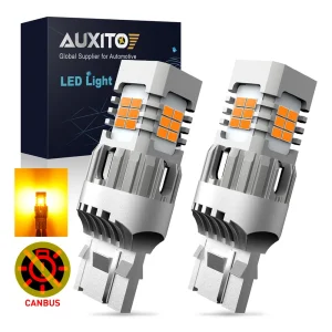 AUXITO 2 pz T20 W21W WY21W LED No Hyper Flash 7440 7440NA LED Indicatori di direzione Lampadine Canbus Senza Errori Lampada Per Auto Ambra Giallo