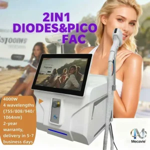 Macchina per la depilazione laser a diodi 4000W 755/808/1064nm/940nm 4 lunghezze d’onda Attrezzatura per la depilazione del corpo in titanio ghiacciato