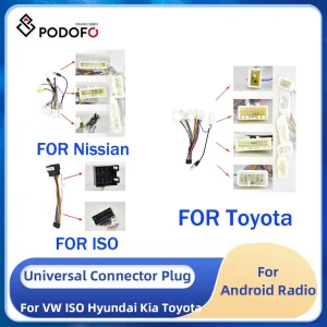 Cavo radio Android Podofo 2 din per Volkswagen ISO Hyundai Kia Honda Toyota Nissan Ford connettore adattatore universale