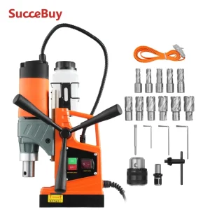 SucceBuy 11 pezzi motore trapano magnetico 1.6 in 1450 W diametro noioso 850 giri/min velocità 2810 lbf trapano elettrico portatile