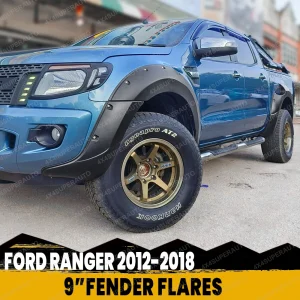 Parafanghi Stile Rivetto per Ford Ranger Wildtrak XLT XL LIMITED T6 T7 2012-2018, Parafanghi da 9 Pollici per Auto a Doppia Cabina