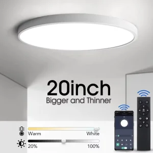 Plafoniera a LED ultrasottile Moderna lampada da soffitto grande da 20 pollici per soggiorno Luminosità dimmerabile AC85-265V Luce di pannello per camera