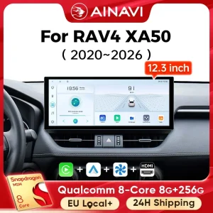 Ainavi 12.3 Pollici Per Toyota RAV4 2019 2020 2021 2023 2025 XA50 HDMI 2K Autoradio Carplay Wireless Android Auto 4G Auto Multimediale