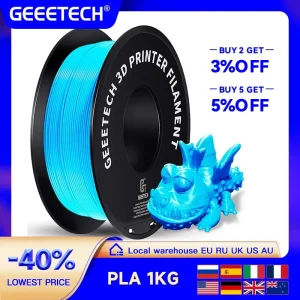 Filamento PLA standard Geeetech 1 kg 1,75 mm Materiale plastico per stampante 3D, precisione 0,03 mm, spedizione gratuita adatta alla maggior parte delle stampanti FDM