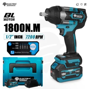 Chiave a percussione elettrica senza spazzole di coppia 1800NM Strumento chiave per cacciavite elettrico a batteria da 1/2 pollici per Makita 18V Batteria Pin