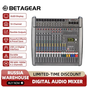 Betagear Power Mixer Audio Powermate PM1000-3 1000W Mixing Consola Digital Powered Mixing Desk apparecchiature Audio professionali