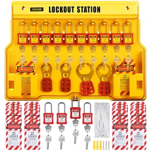 SucceBuy 26/58 PCS Kit di smaltaltamento di blocco 46 Kit Loto di sicurezza elettrica 53PCS Industriale Include lucchetti Stazione di blocco personale