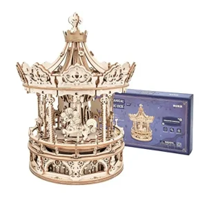 Robotime Music Box Notte Stellata, Puzzle 3D in Legno, Kit di Montaggio, Giocattoli per Bambini, Regali di Compleanno