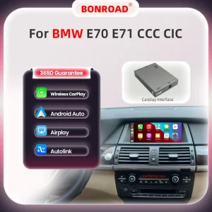 BONROAD Wireless CarPlay Modulo di Interfaccia Auto Android Per BMW X5 X6 E70 E71 CCC CIC sistema Con Collegamento Specchio Bluetooth GPS