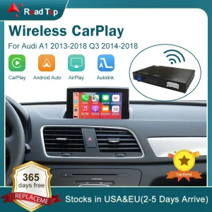 Interfaccia wireless CarPlay Android Auto per Audi A1 2013-2018 Q3 2014-2018 RMC HN+ con funzioni di riproduzione per auto AirPlay Mirror Link