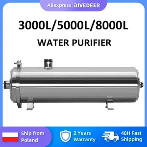 DIVEDEER Grande volume d’acqua per bere direttamente 3000L/5000L/8000L Filtro per l’acqua del rubinetto della cucina della casa in acciaio inossidabile