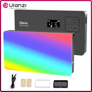 Ulanzi LT002 Luce video LED tascabile da 7 pollici Luce di pannello RGB CRI 95+ 2500-9000K con luci per fotocamera fotografica a nido d’ape 4000mAh