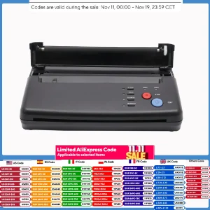 Macchina per trasferimento tatuaggi Stencil Dispositivo Copiatrice Stampante Disegno Strumenti termici per tatuaggi Foto Trasferimento Carta Copia per Principianti