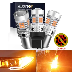 AUXITO 2 pz WY21W LED Canbus No Hyper Flash giallo ambra T20 W21W 7440 1156 BA15S P21W BAU15S PY21W lampadine a LED indicatori di direzione