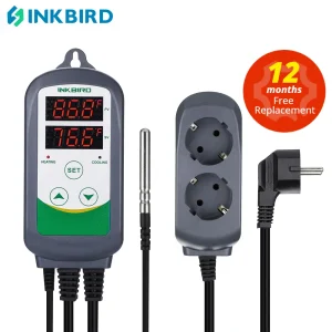 INKBIRD ITC-308 Regolatore di temperatura a doppio relè per riscaldamento e raffreddamento, Carboy, fermentatore, temperatura del terrario a effetto serra. Controllo