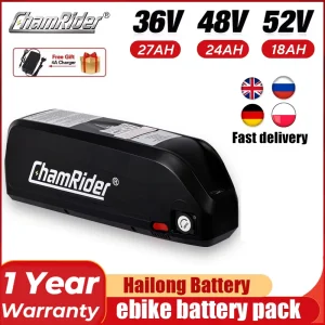 Batteria originale 48V 48V 20AH 52V batteria ebike 36V Hailong Max 40A BMS 350W 500W 750W 1000W 1500W 21700 cella BBS02 BBS03 BBSHD