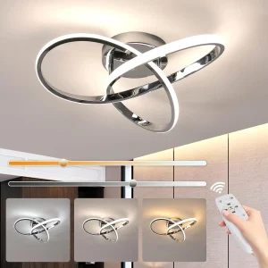 Lampada da Soffitto LED Moderna a Forma di Quadrifoglio, 36W, Argento, Minimalista per Camera da Letto e Soggiorno