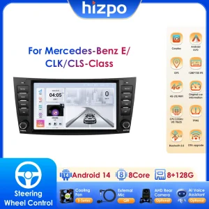 Hizpo 8 “2 Din Autoradio Carplay per Mercedes-Benz Classe E W211 GLS W219 W209 W463 Android 14 Lettore Multimediale GPS RDS FM BT 4G