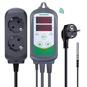 INKBIRD ITC-308-WiFi Regolatore di temperatura digitale 220V Spina UE Presa termostato per palloncino di vetro, fermentatore, serra