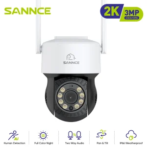 SANNCE 3MP Wireless Mini Ball Machine telecamera di sicurezza visione notturna a infrarossi supporto Alexa 16X voce bidirezionale