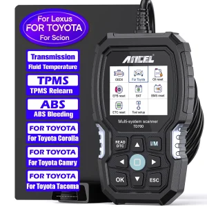 Scanner ANCEL TD700 OBD2 per Toyota/Lexus/Scion Trasmissione di tutti i sistemi TPMS Rapprendisci ABS Strumento di scansione diagnostica per auto motore