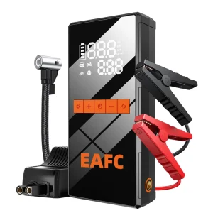 Avviatore di emergenza per auto con compressore d’aria Schermo LCD Caricatore booster portatile 1200A Potente dispositivo di avviamento per batteria per auto Avviatore per auto
