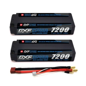 DXF 2S Lipo Batteria 7200mAh 7.6V 140C 5mm T Spina rigida per 1/10 Buggy Truggy Offroad Barca Auto Barca Camion RACING Elicottero