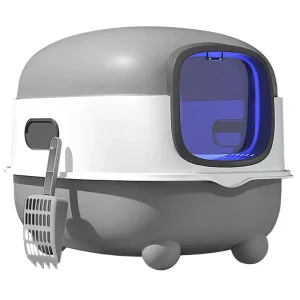 Lettiera per gatti, lettiera per gatti chiusa con struttura a cupola, toilette per gatti con pala, con paletta per lettiera per gatti, 40*39*56 cm