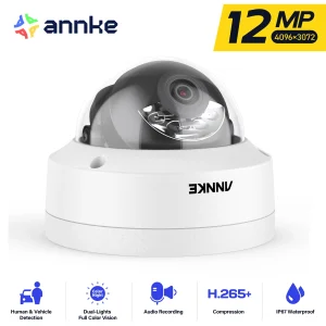 ANNKE 12MP Outdoor Smart Dual Light PoE telecamera di sicurezza Color IR Night Vision microfono integrato IP67 Smart Home H.265 +